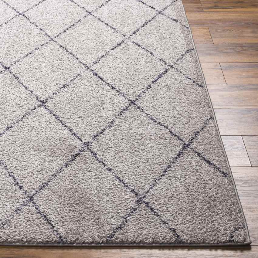 Konstantina Modern Washable Rug, Smoke Gray/Black