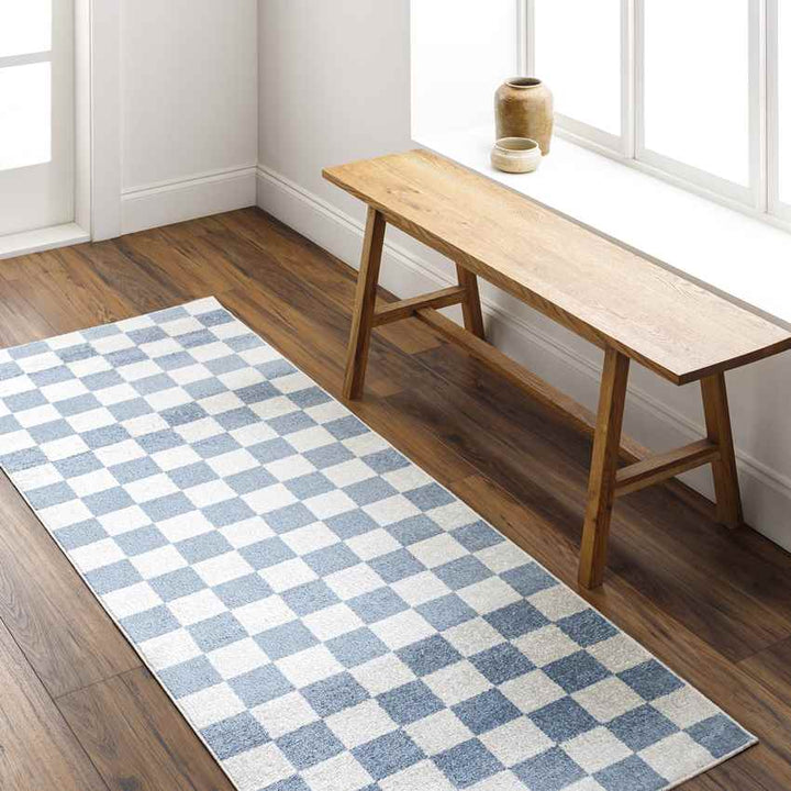 Shaquina Modern Washable Rug, Pale Blue