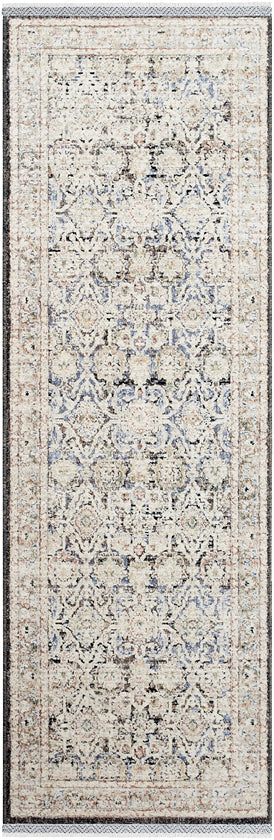 Tavian Traditional Rug, Beige/Denim