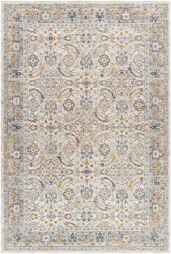 Stepfon Traditional Rug, Light Gray/Mustard