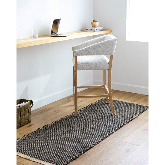 Hendy Solid & Border Rug, Charcoal