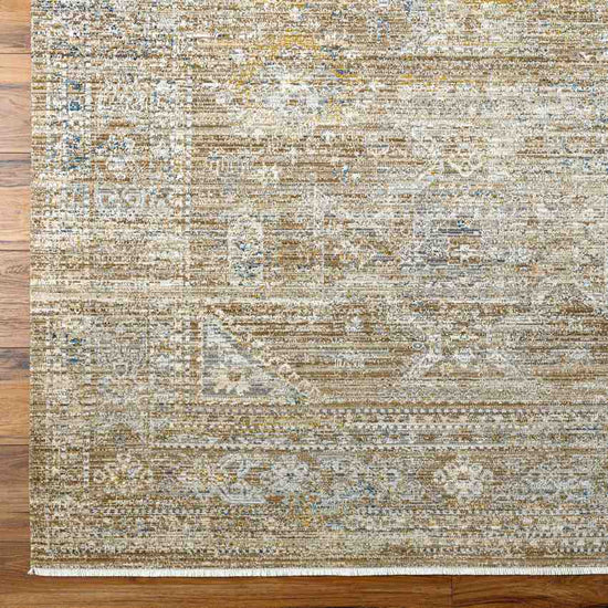 Gilda Traditional Washable Area Rug, Golden Brown/Ivory