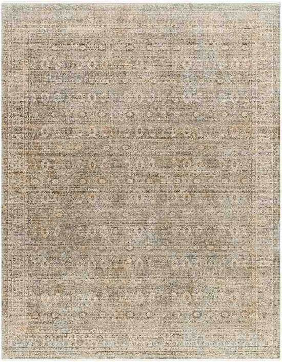 Moshe Traditional Washable Rug, Brown/Ivory