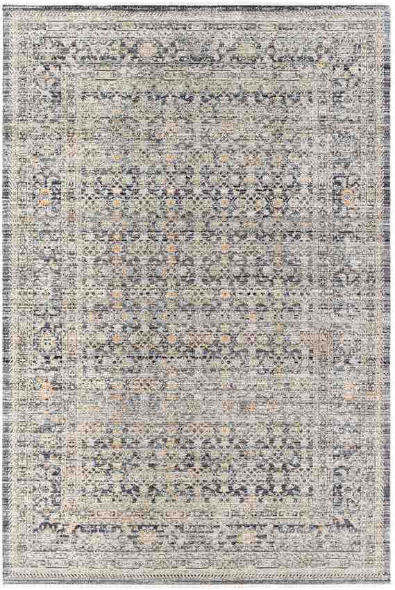 Leonel Traditional Washable Rug, Dark Blue