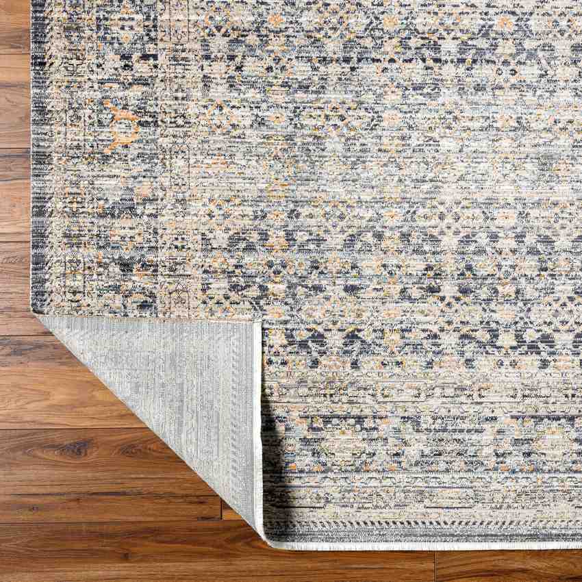 Leonel Traditional Washable Rug, Dark Blue