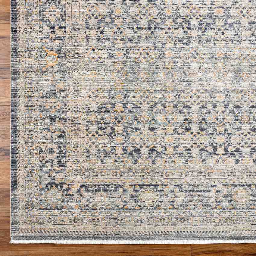 Leonel Traditional Washable Rug, Dark Blue