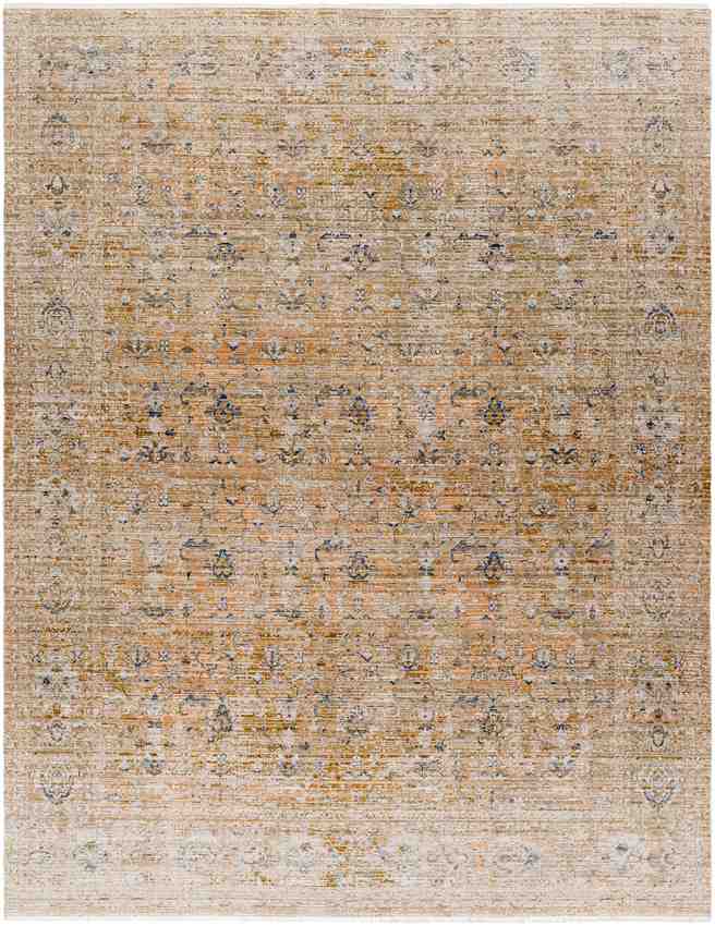 Partick Traditional Washable Rug, Moss/Orange