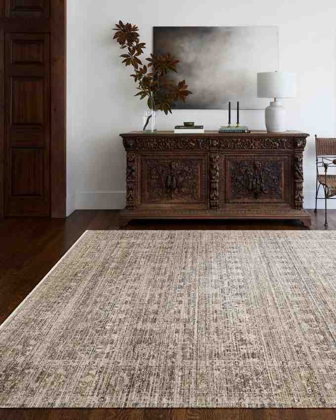 Jemimah Traditional Washable Area Rug, Dark Sage