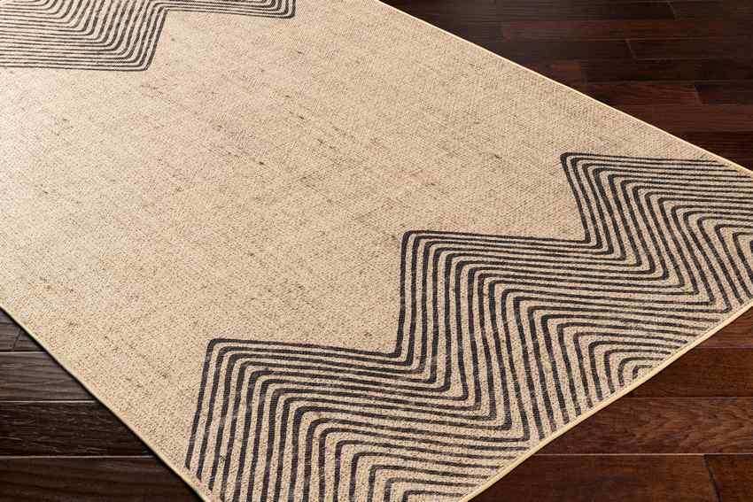 Nyomi Cottage Washable Rug, Tan/Black