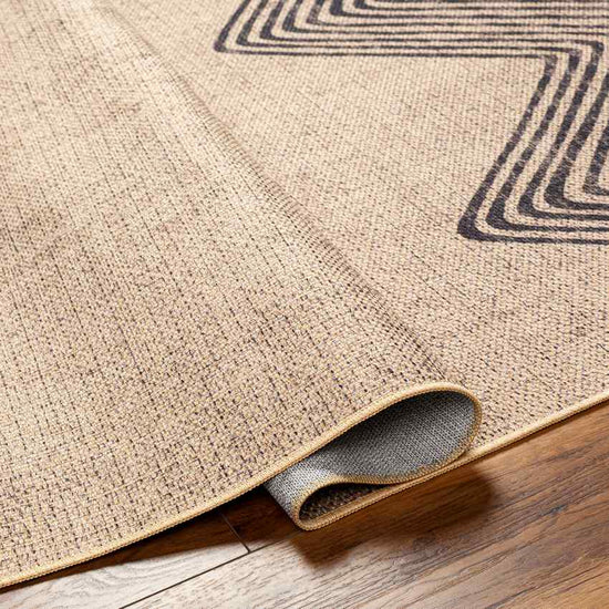 Nyomi Cottage Washable Rug, Tan/Black