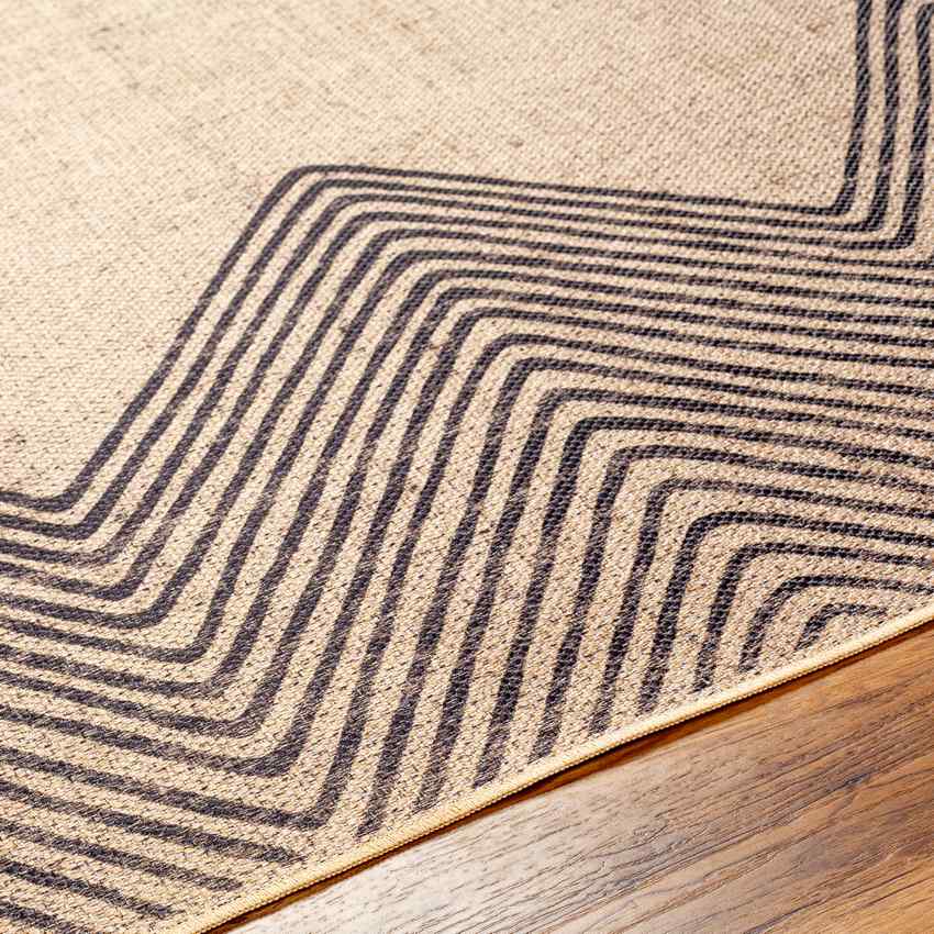 Nyomi Cottage Washable Rug, Tan/Black