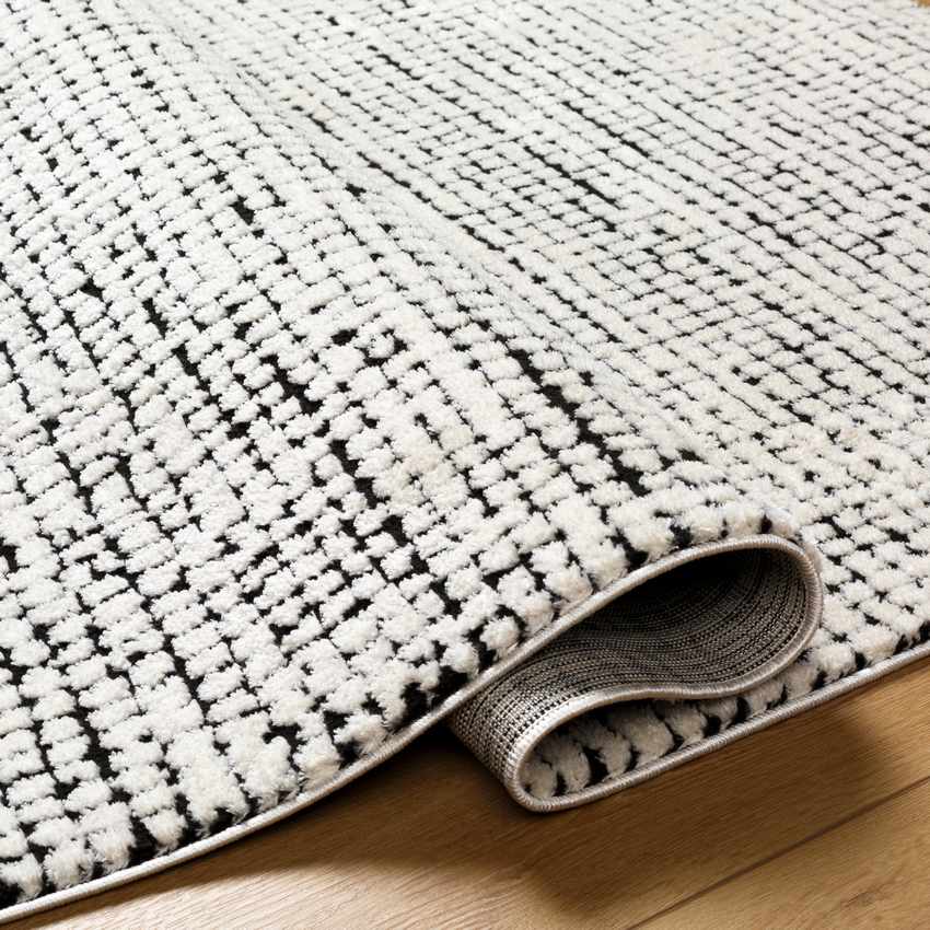 Lajoy Modern Rug, Ivory/Black