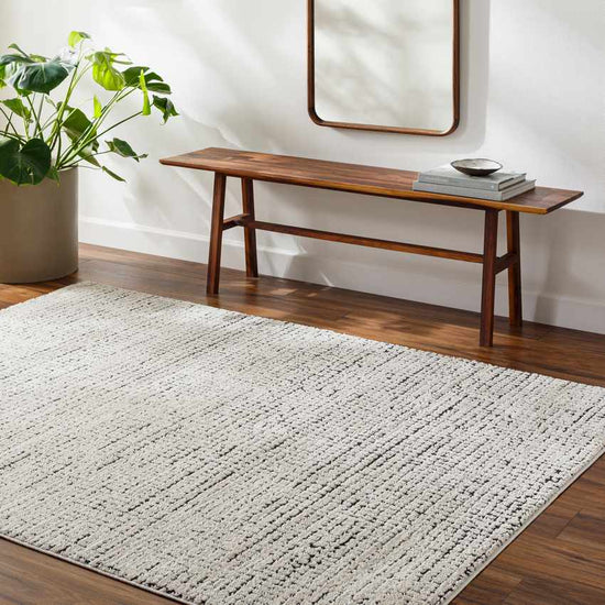 Lajoy Modern Rug, Ivory/Black