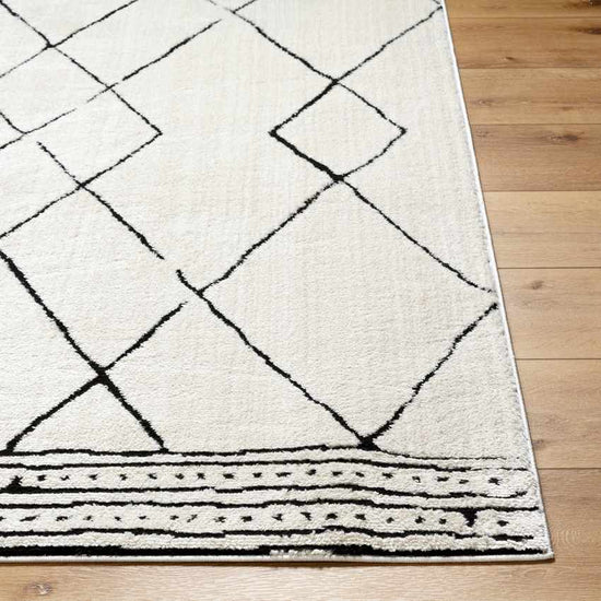 Josue Modern Rug, Ivory/Black