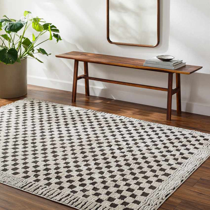 Zechariah Modern Rug, Ivory/Black