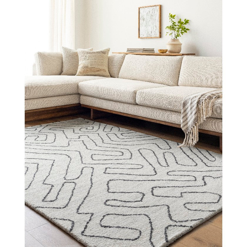 Tim Modern Rug, Ivory/Charcoal