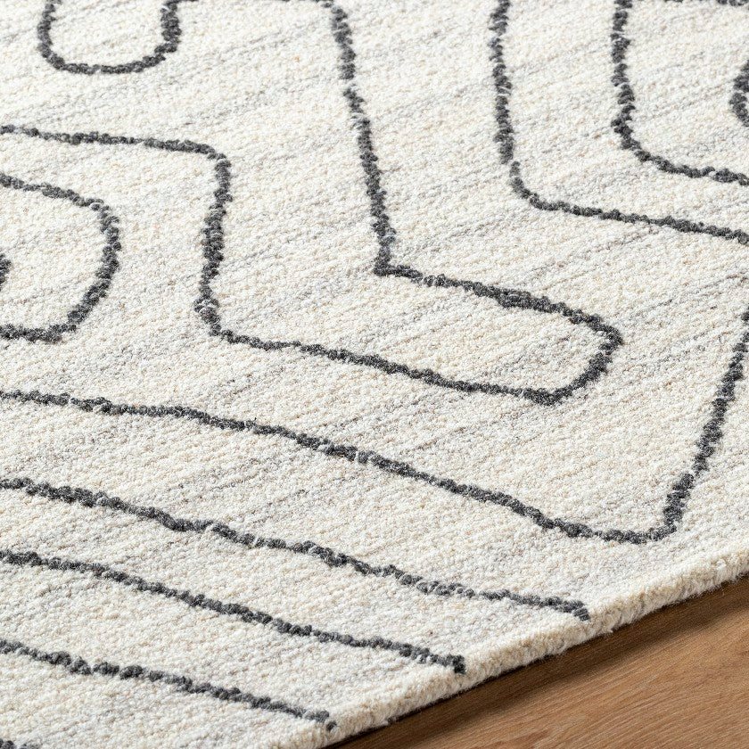 Tim Modern Rug, Ivory/Charcoal