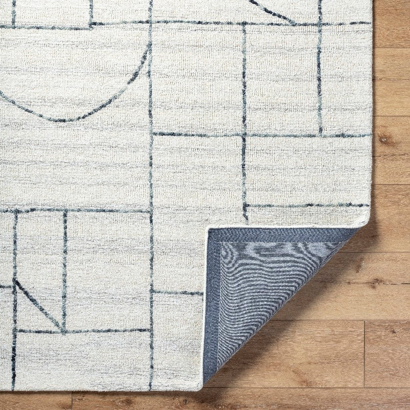 Tyerra Modern Rug, Cream/Light Slate