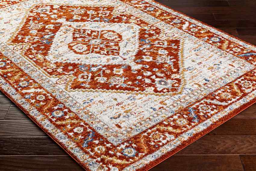 Yashika Traditional Rug, Bright Red