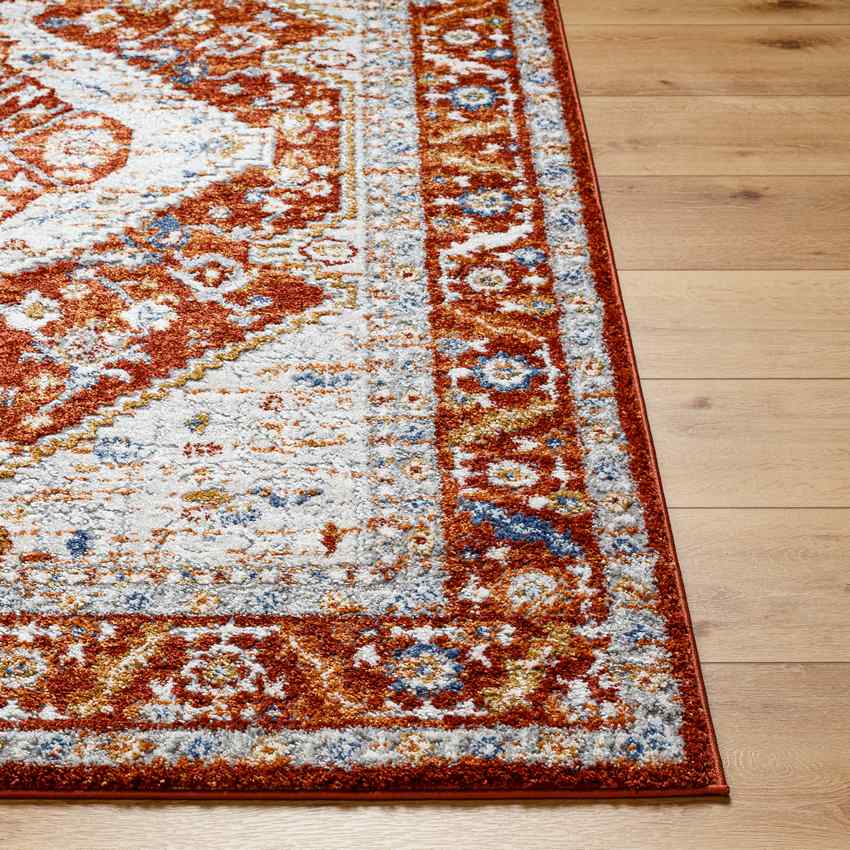 Yashika Traditional Rug, Bright Red