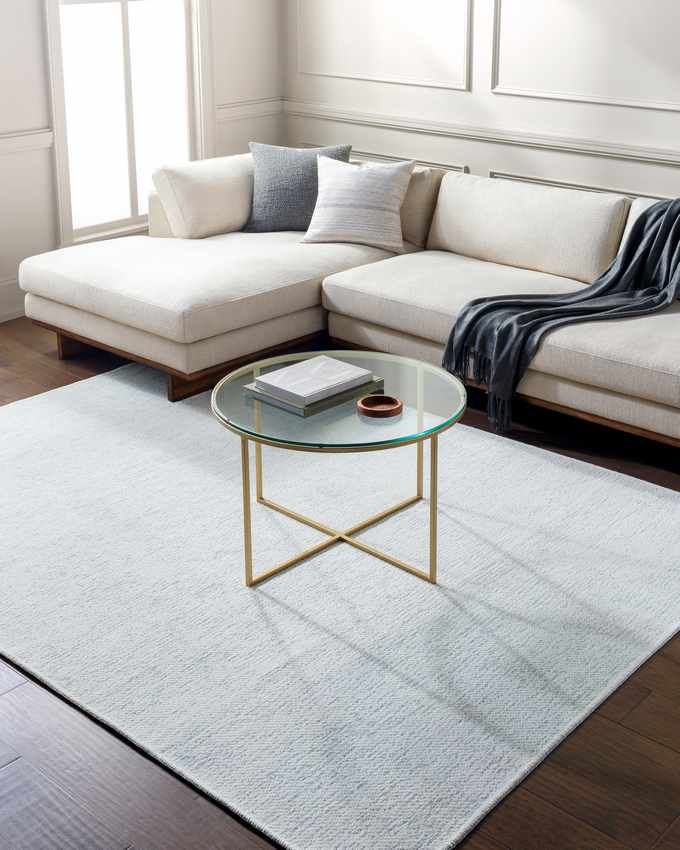 Tobey Solid & Border Washable Rug, White