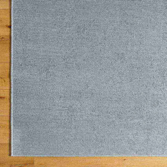 Tobey Solid & Border Washable Rug, Light Gray