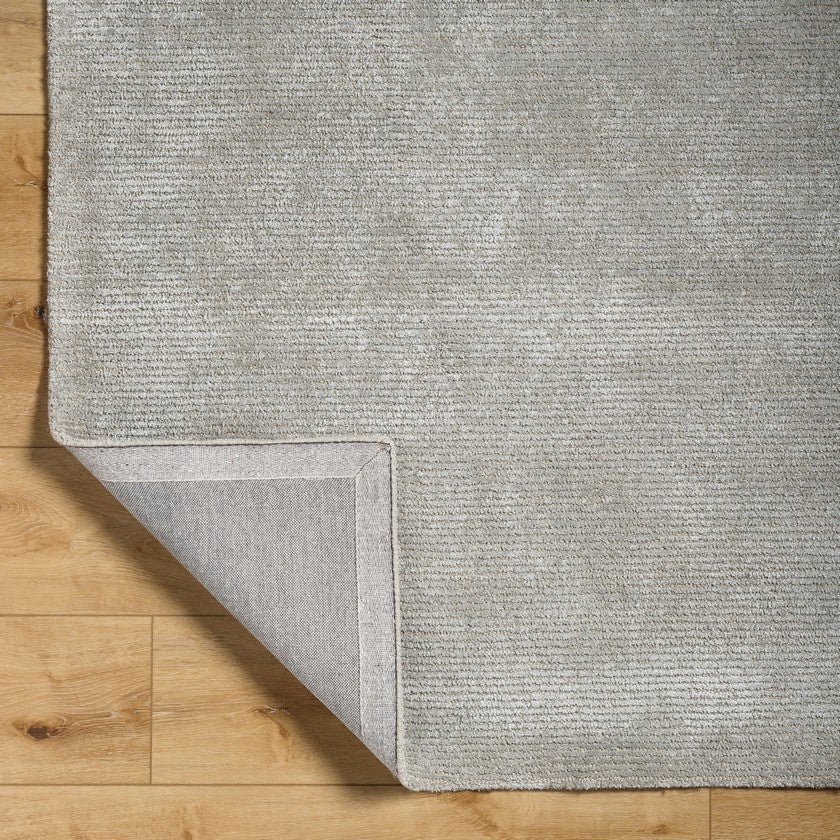 Jett Solid & Border Rug, Medium Gray