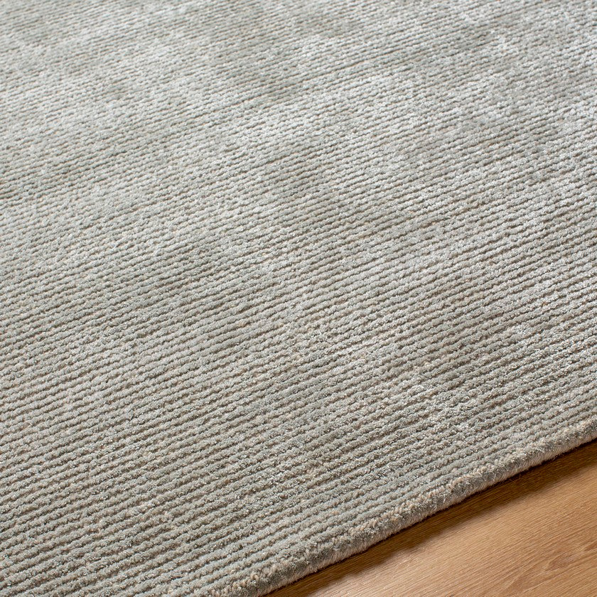 Jett Solid & Border Rug, Medium Gray