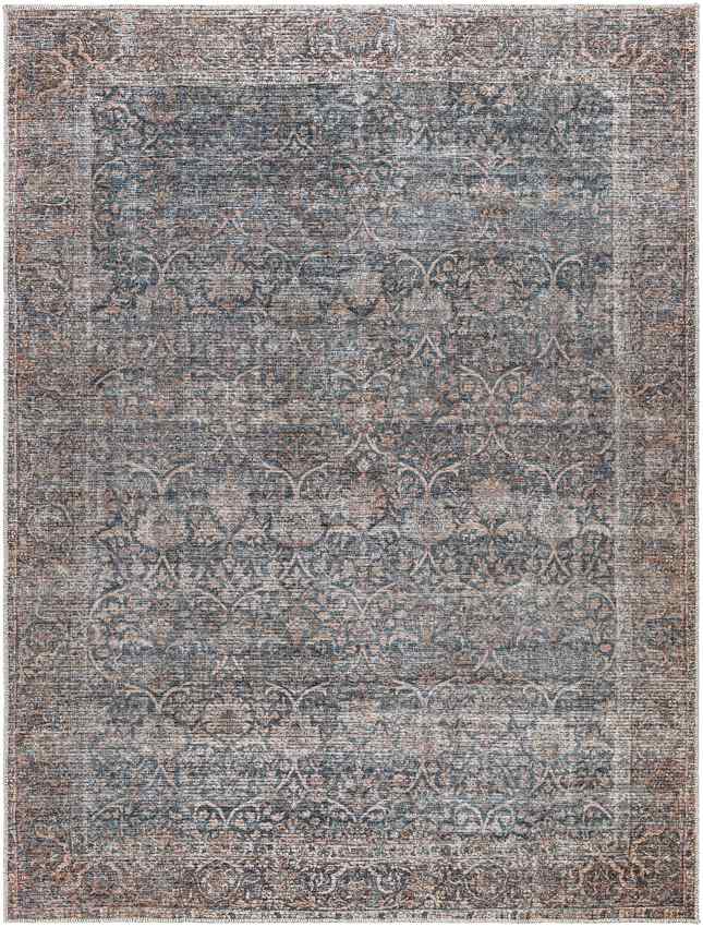 Lucile Traditional Washable Rug, Charcoal