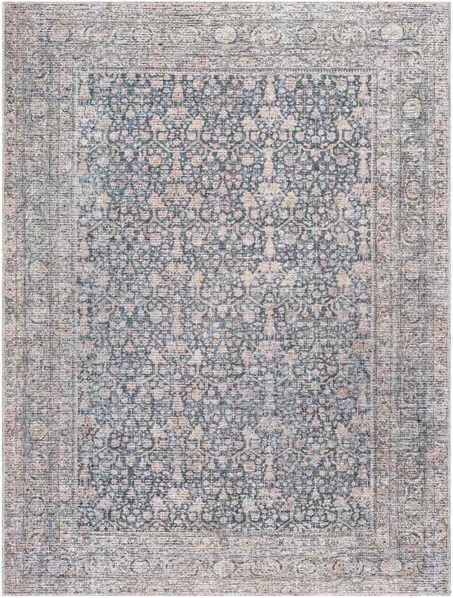 Sherree Traditional Washable Rug, Denim