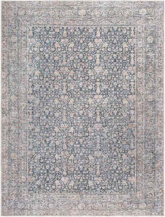 Sherree Traditional Washable Rug, Denim