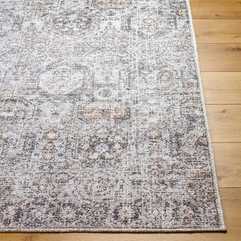 Teddy Traditional Washable Rug, Dark Brown