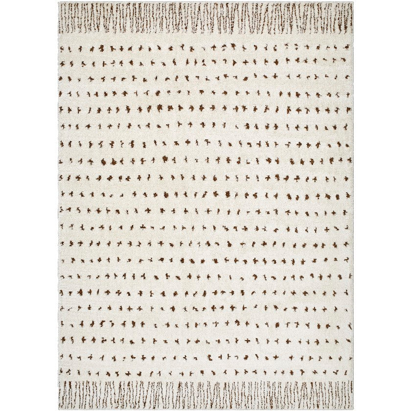 Haily Modern Rug, Ivory/Brown