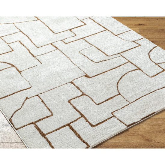 Kendl Modern Rug, Ivory/Brown