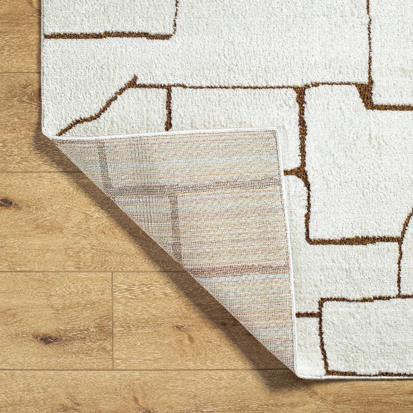 Kendl Modern Rug, Ivory/Brown