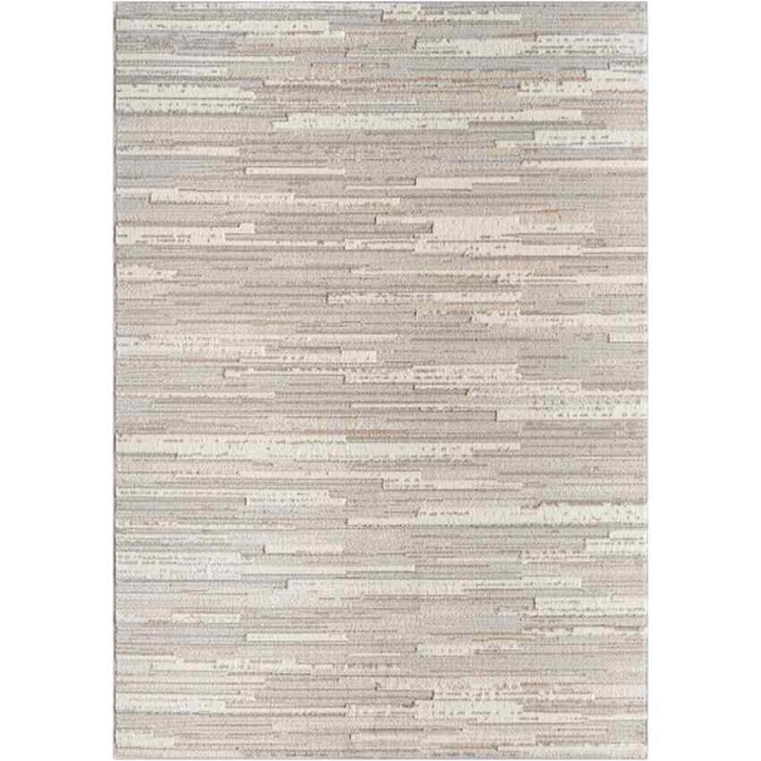 Shone Modern Area Rug, Light Gray/Medium Brown