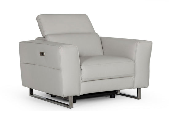 Accenti Italia Lucca - Italian Modern Grey Armchair with Electric Recliner - Mac & Mabel