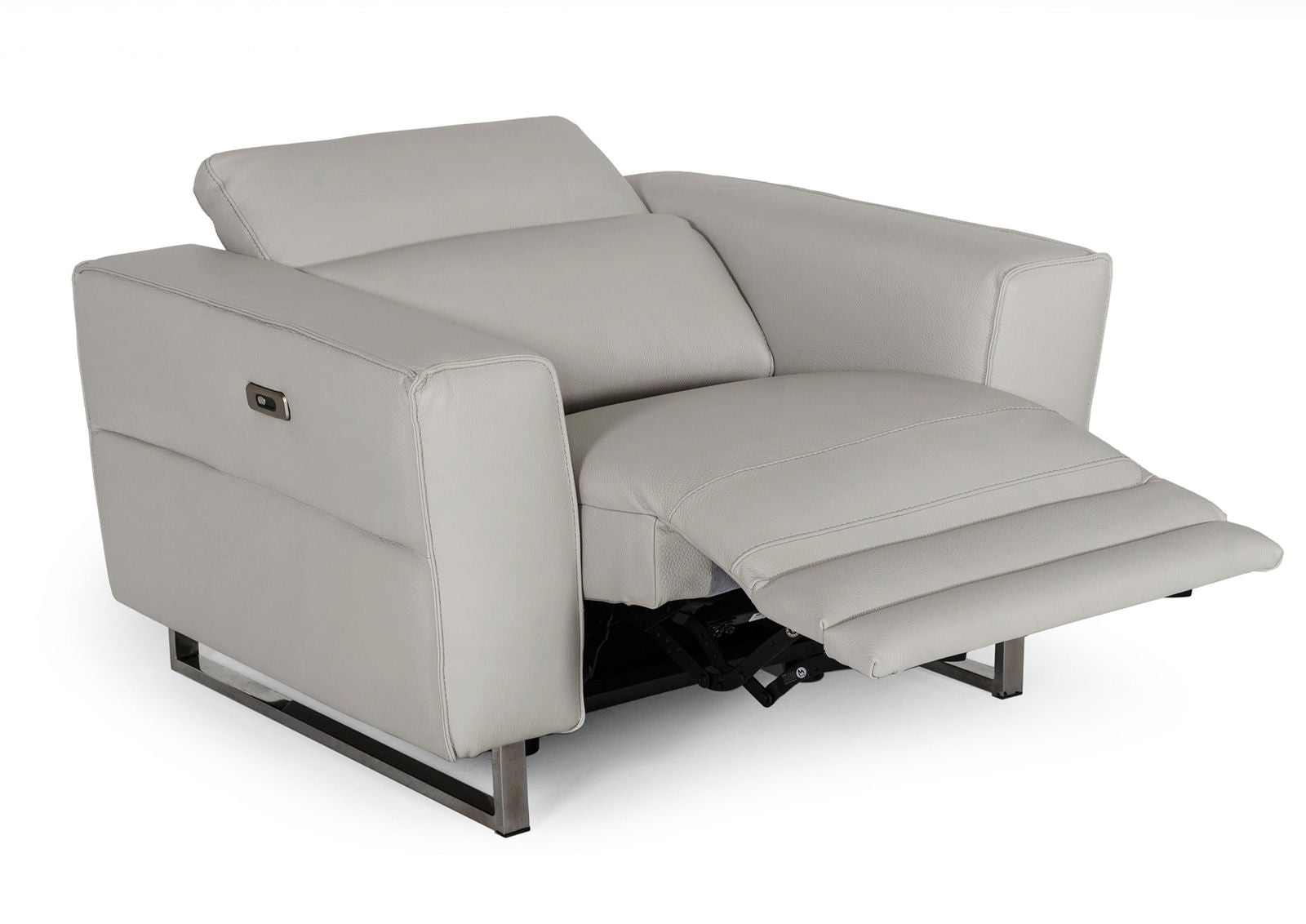 Accenti Italia Lucca - Italian Modern Grey Armchair with Electric Recliner - Mac & Mabel