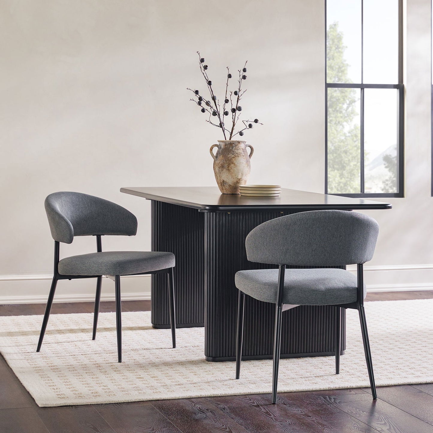 Alexis Modern Curved Back Upholstered Dining Chair, set of 2 - Mac & Mabel