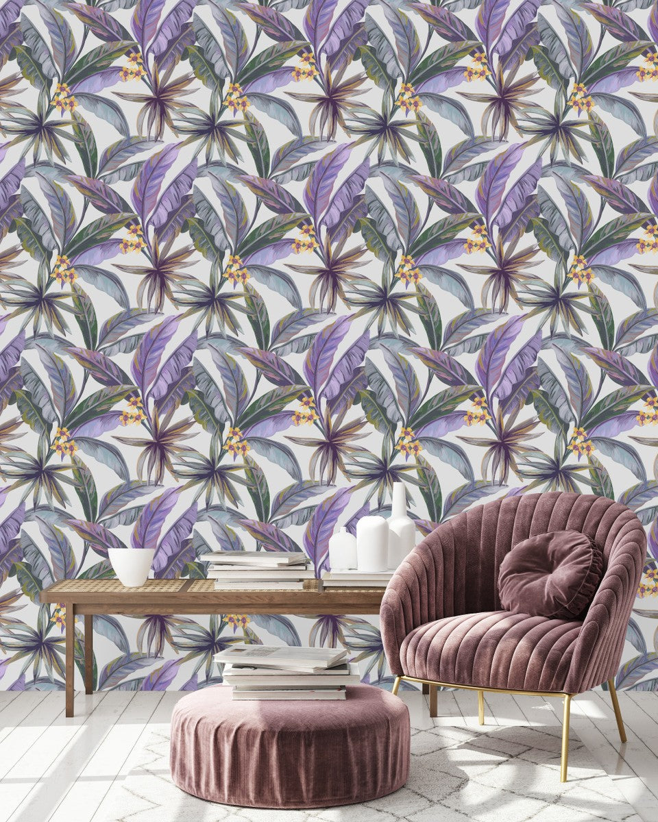 Purple Palm Leaves Wallpaper
