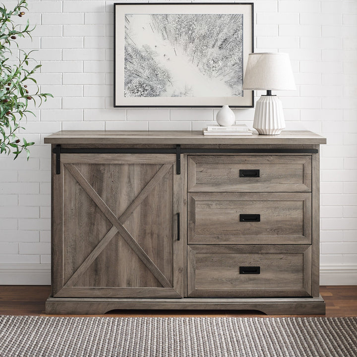 Sliding X Barn Door Sideboard