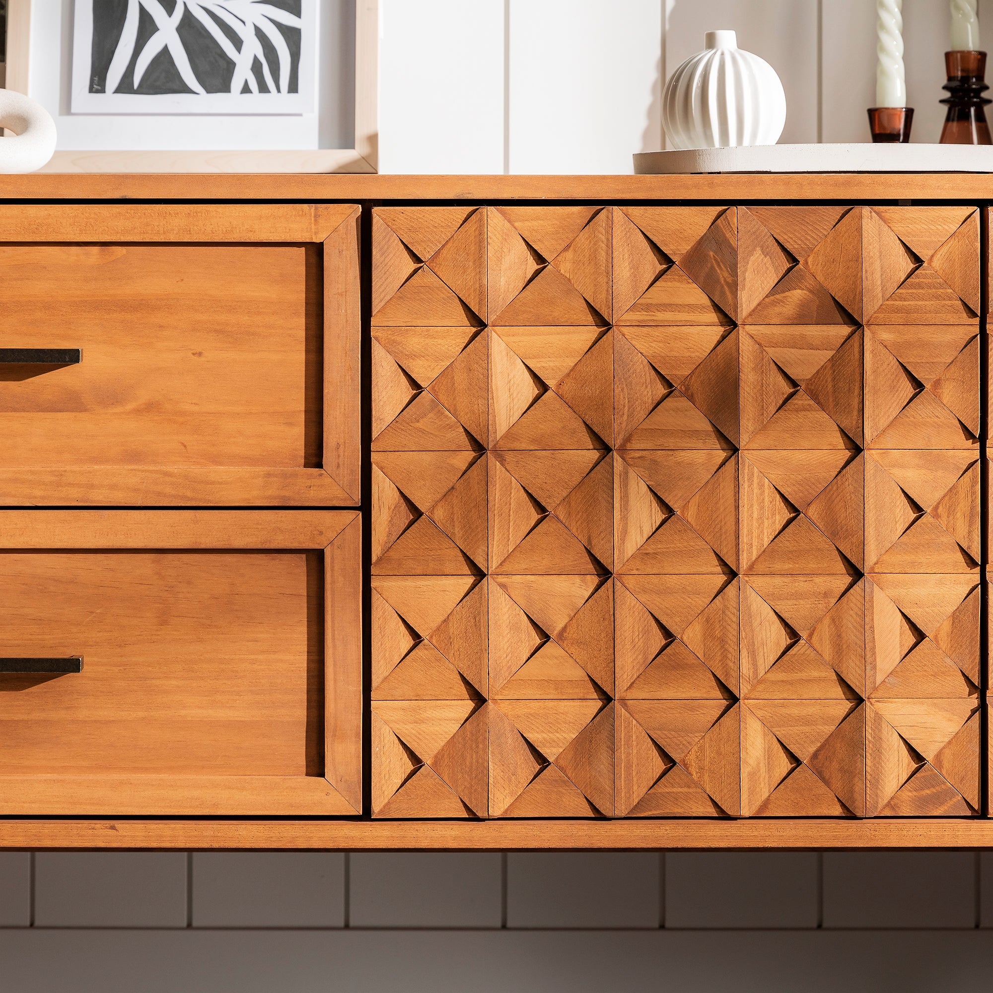 Tessa Solid Wood Prism Sideboard