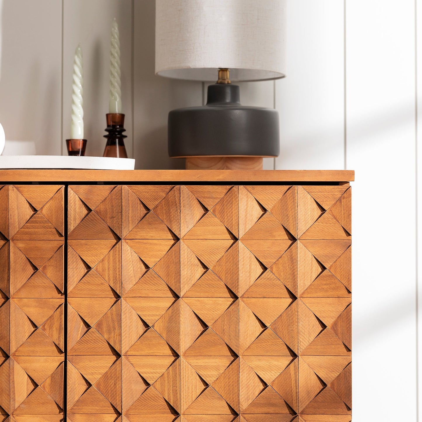 Tessa Solid Wood Prism Sideboard