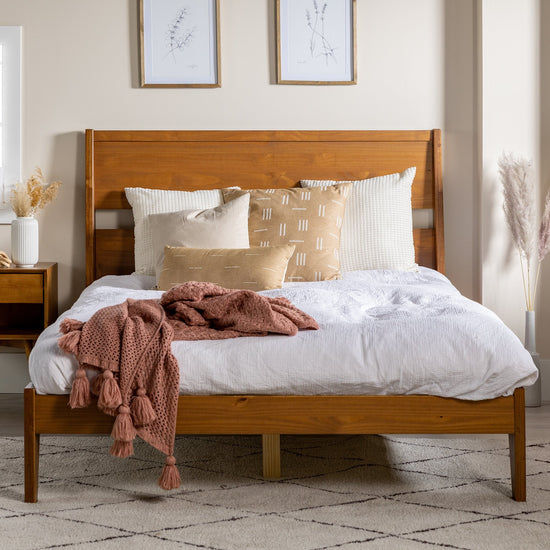 Malyn Solid Wood Modern Platform Bed