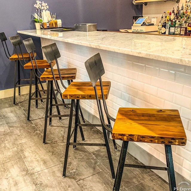 Bar Stools With Backs, Counter Height Stools, Industrial Bar Stools, THE BREW HAUS, Rustic Bar Stools With Back, Modern Farmhouse Bar Stools - Mac & Mabel