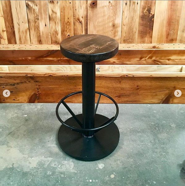 Bar stool bolt down with swivel upgrade available - Pedestal barstool - Bolt down urban bar stools with industrial design - Mac & Mabel