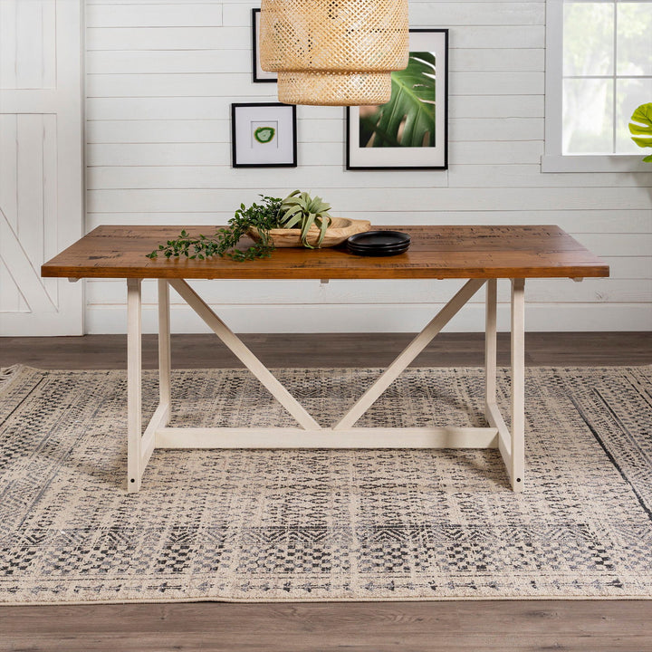 Brennan Solid Wood Trestle Dining Table - Mac & Mabel