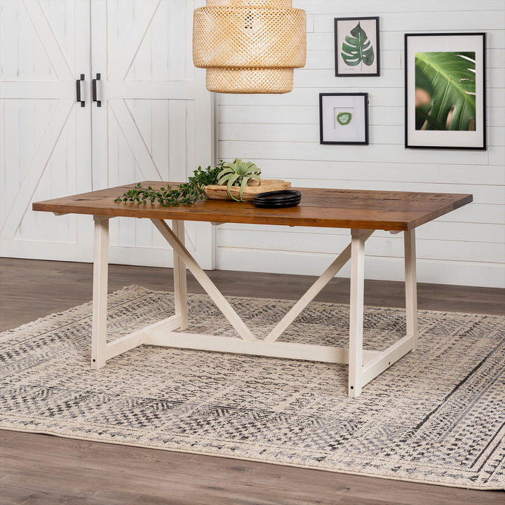 Brennan Solid Wood Trestle Dining Table - Mac & Mabel