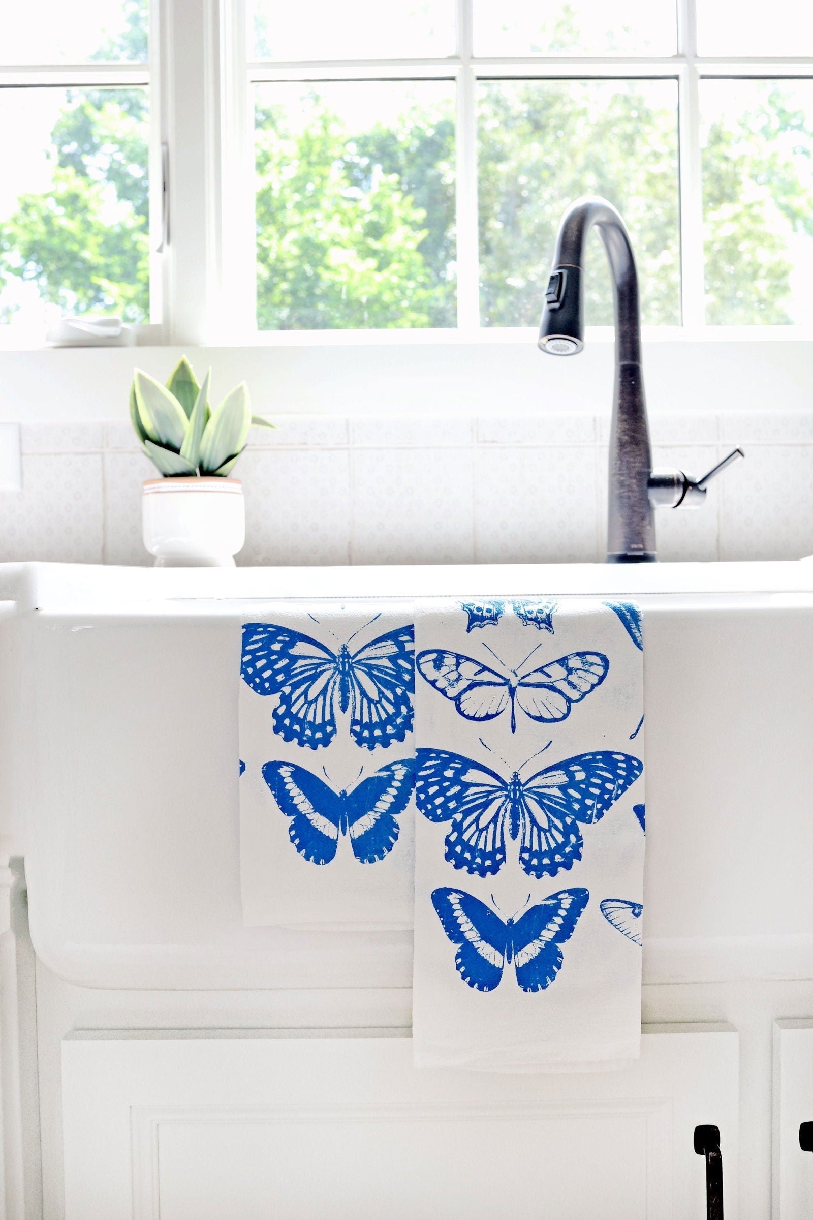 Butterfly Tea Towel Terra-cotta - Mac & Mabel