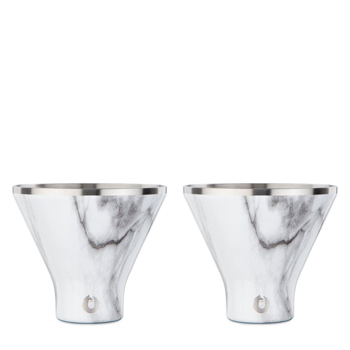 Stainless Steel Martini Glass, Set of 2 - Marble
